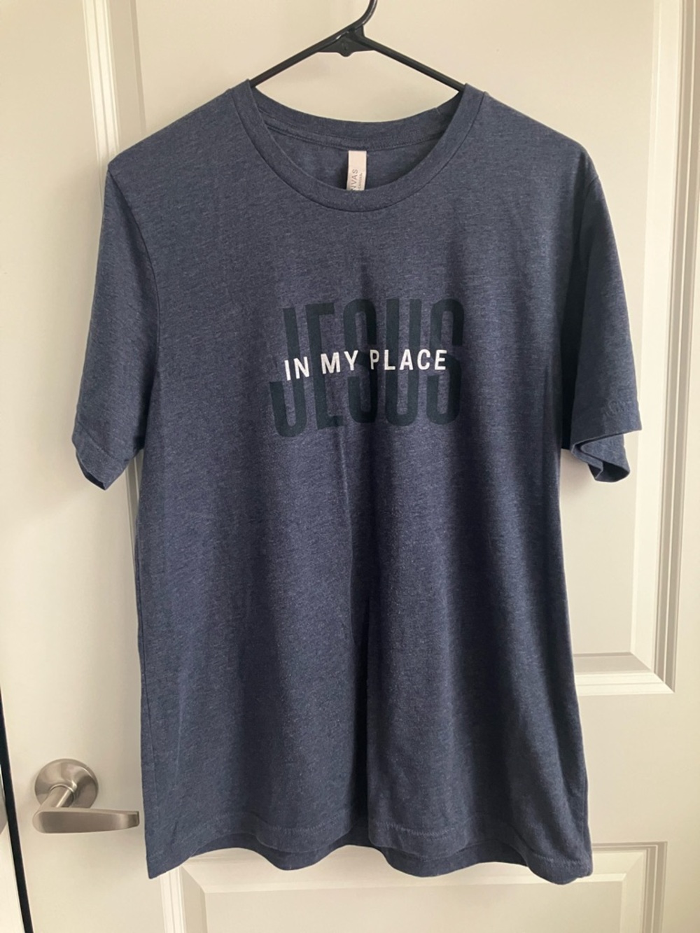 Navy 'Jesus In My Place' Graphic Tee
